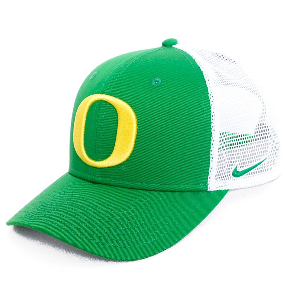 Classic Oregon O, Nike, Green, Trucker, Accessories, Unisex, Mesh, Structured, Adjustable, Hat, 907545